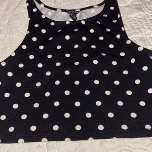Forever 21 Polka Dot Halter Crop Top size large